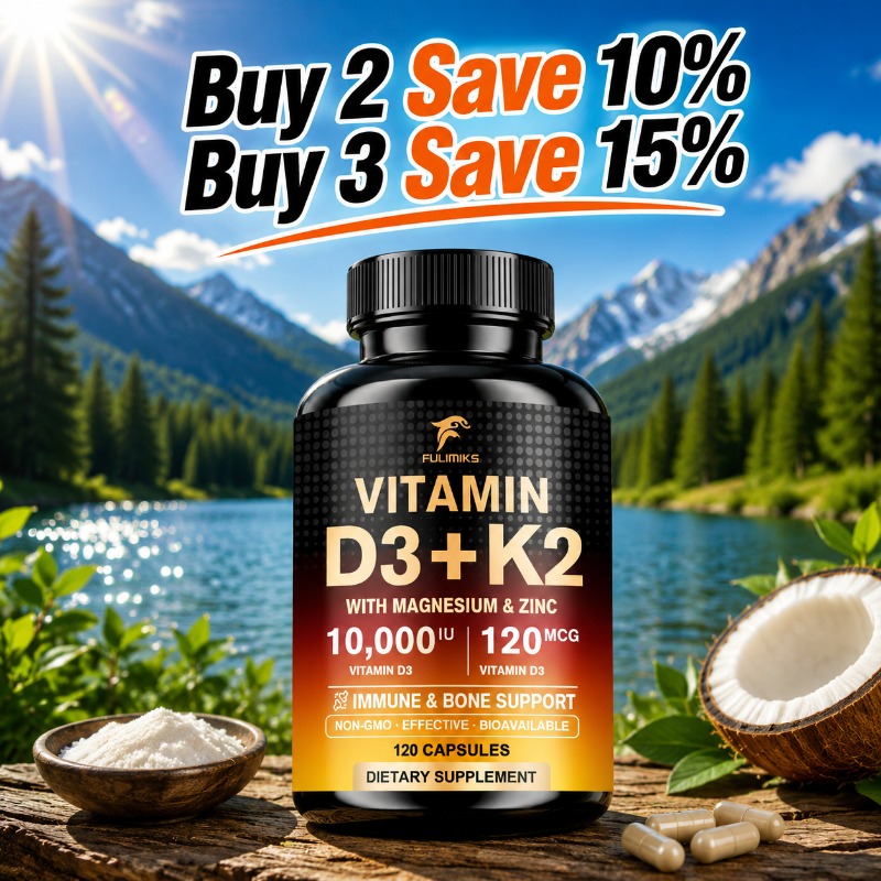 Nutrition Zinc - Suplemento de Vitamina D3 K2 10000UI,