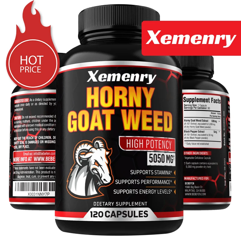 Pre Workout Supplement - Cápsulas masculinas de erva daninha de