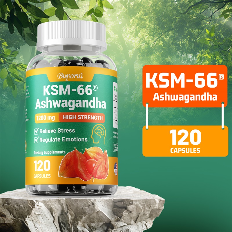 Ashwagandha Extract Root - KSM-66 Ashwagandha 1200 mg cápsulas vegetarianas