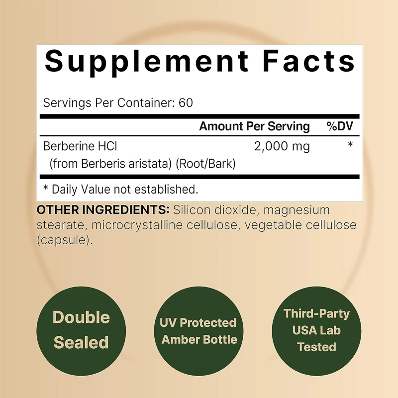Suplemento Berberina |   60 cá - Berberine Hcl Capsule avaliação e preço