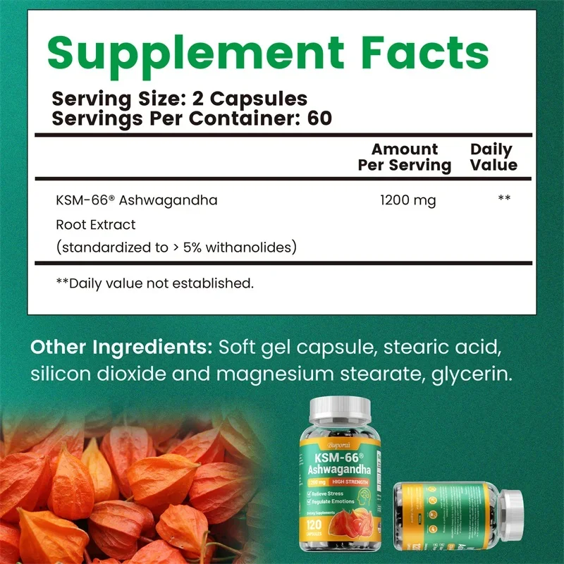 KSM-66 Ashwagandha 1200 mg cáp - Ashwagandha Extract Root avaliação e preço