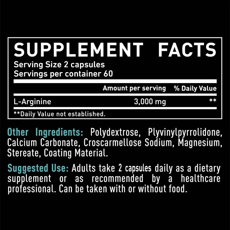 L-Arginina 3000mg - para supor - Pre Workout Supplement avaliação e preço